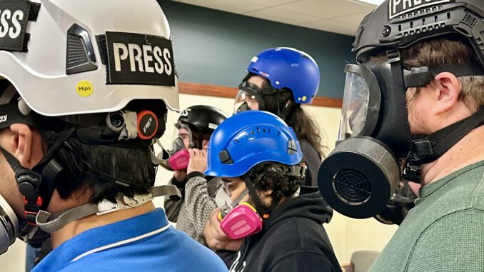 Safety gear for reporters and photographers
